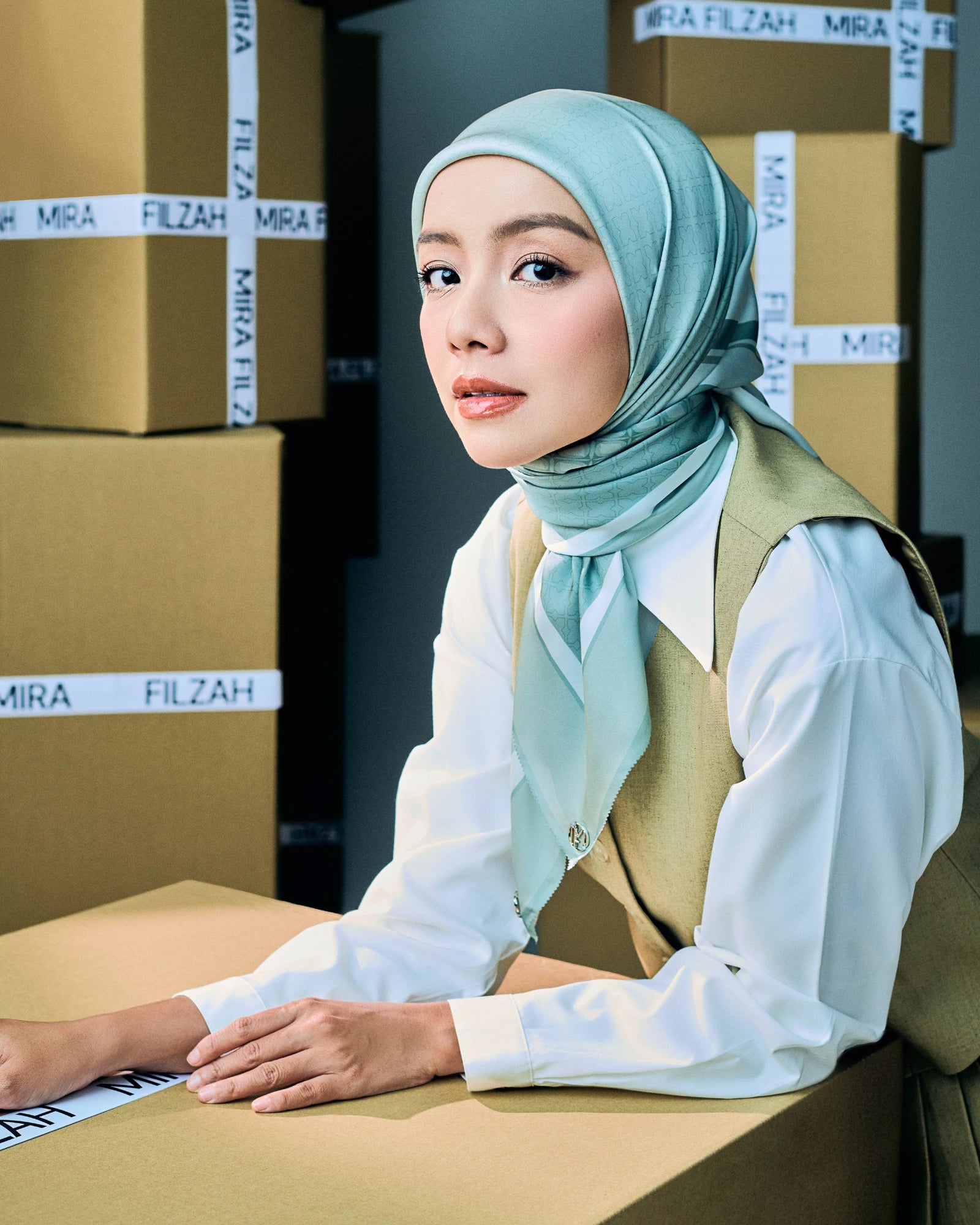 The Plaid Square - Green Tea