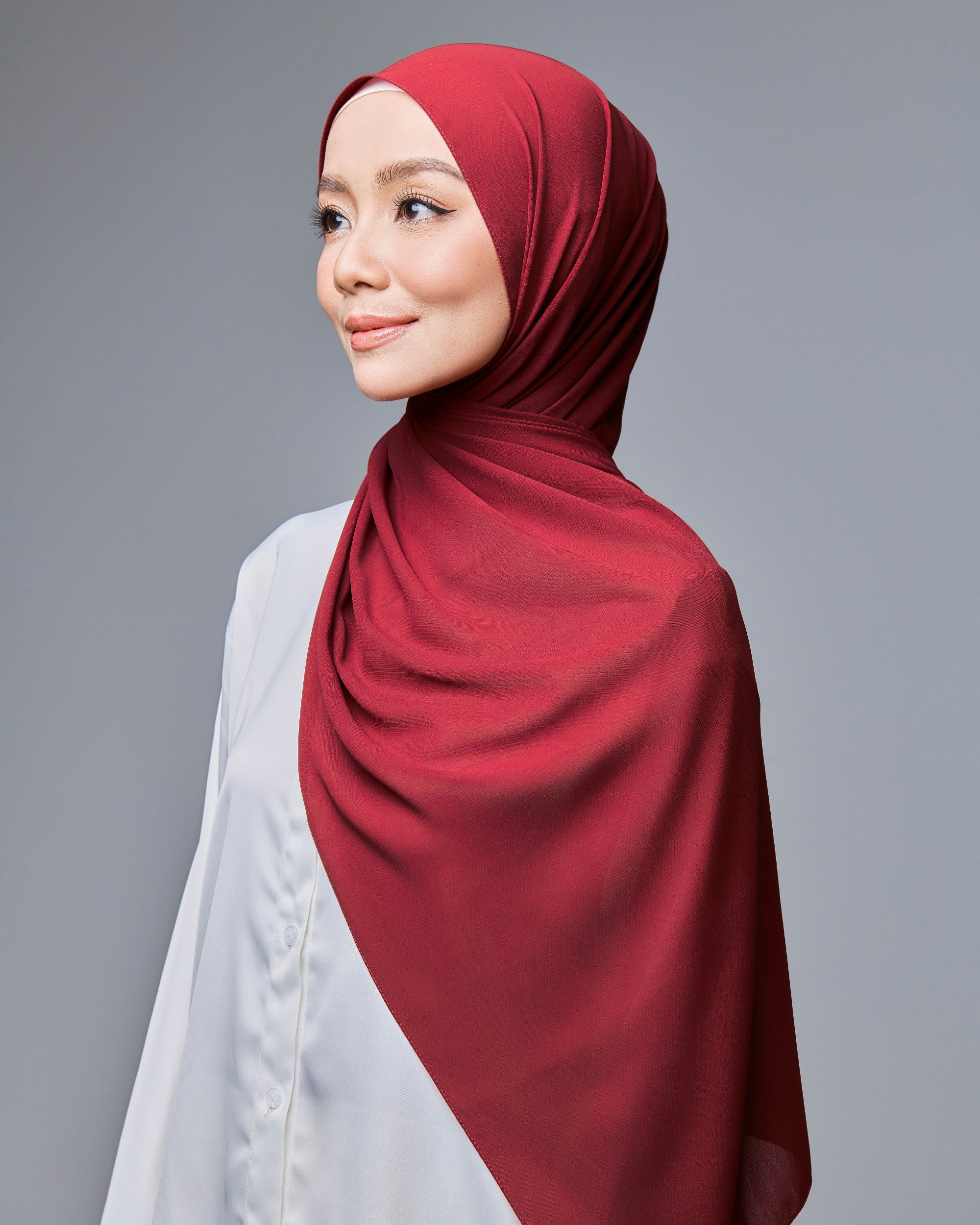 All Day Chiffon Shawl  - Deep Red