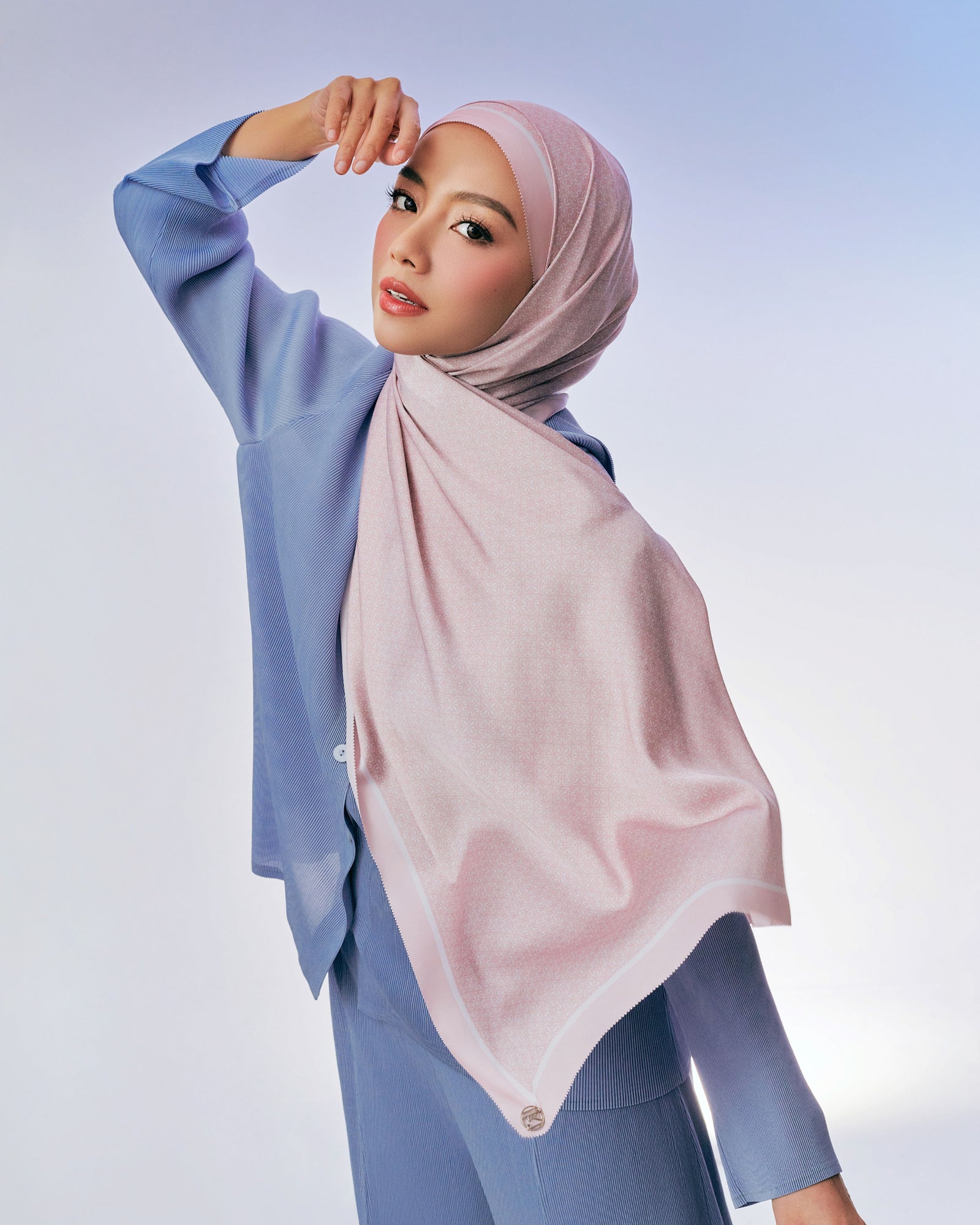Nour Satin Shawl - Mauve