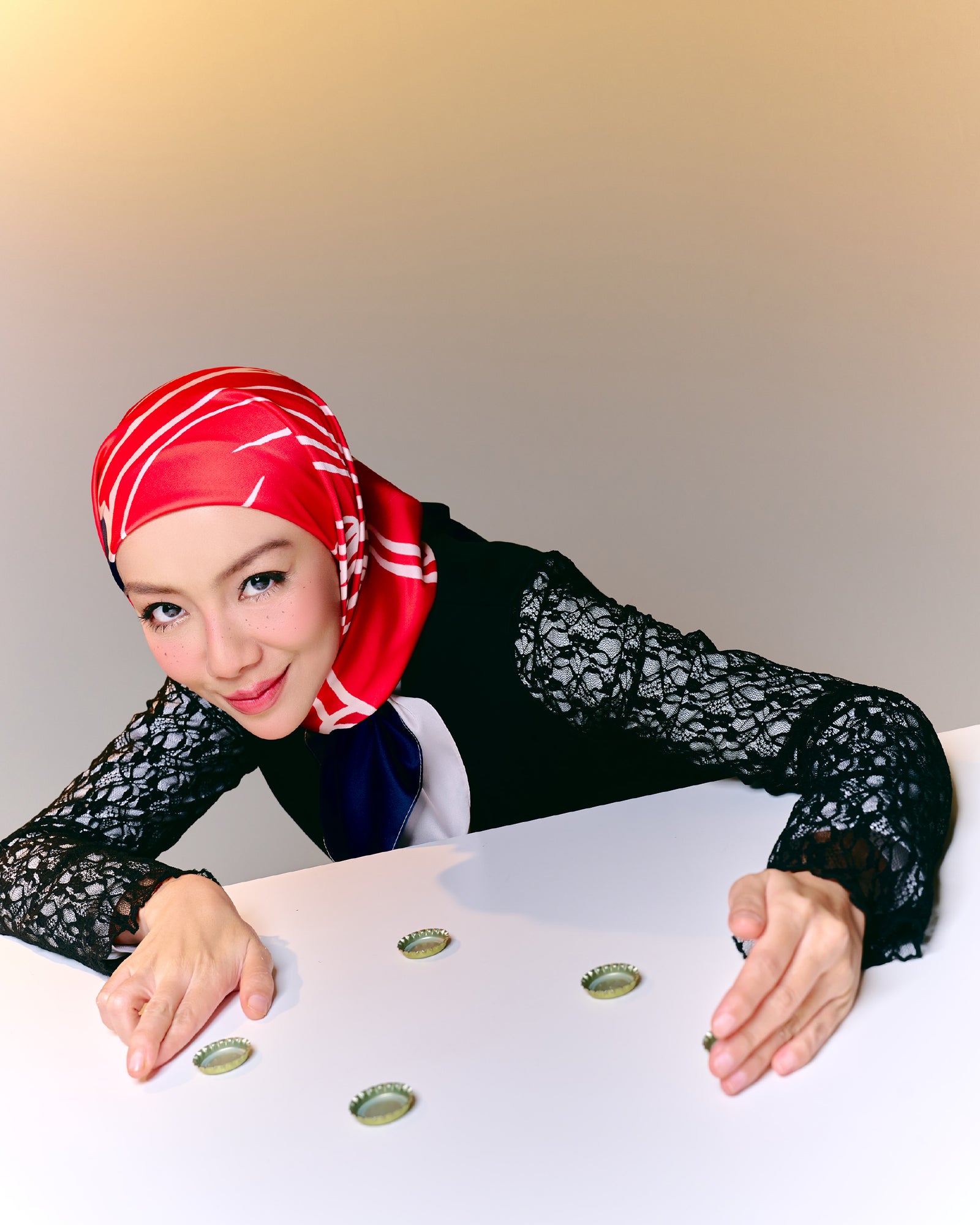 Semarak Satin Square - Biru Putih