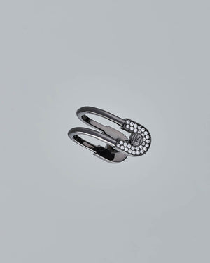 Bling Ring Brooch - Black