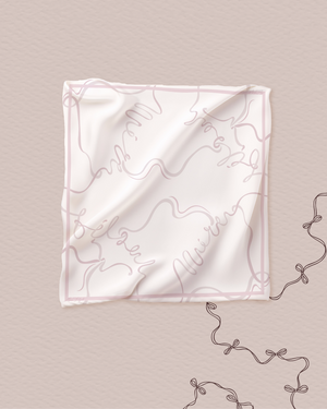 Petite Bow Satin Square - Baby Pink