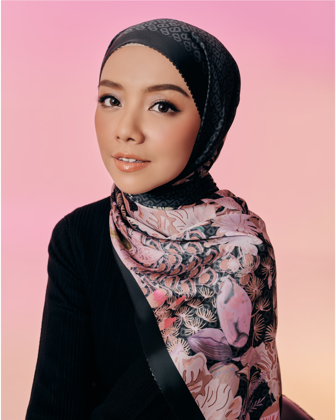 Black 2024 satin shawl