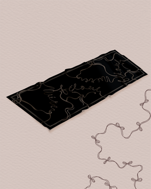 Petite Bow Satin Shawl - Black