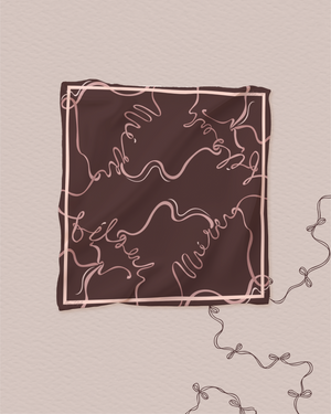 Petite Bow Satin Square - Burgundy