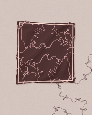 Petite Bow Satin Square - Burgundy