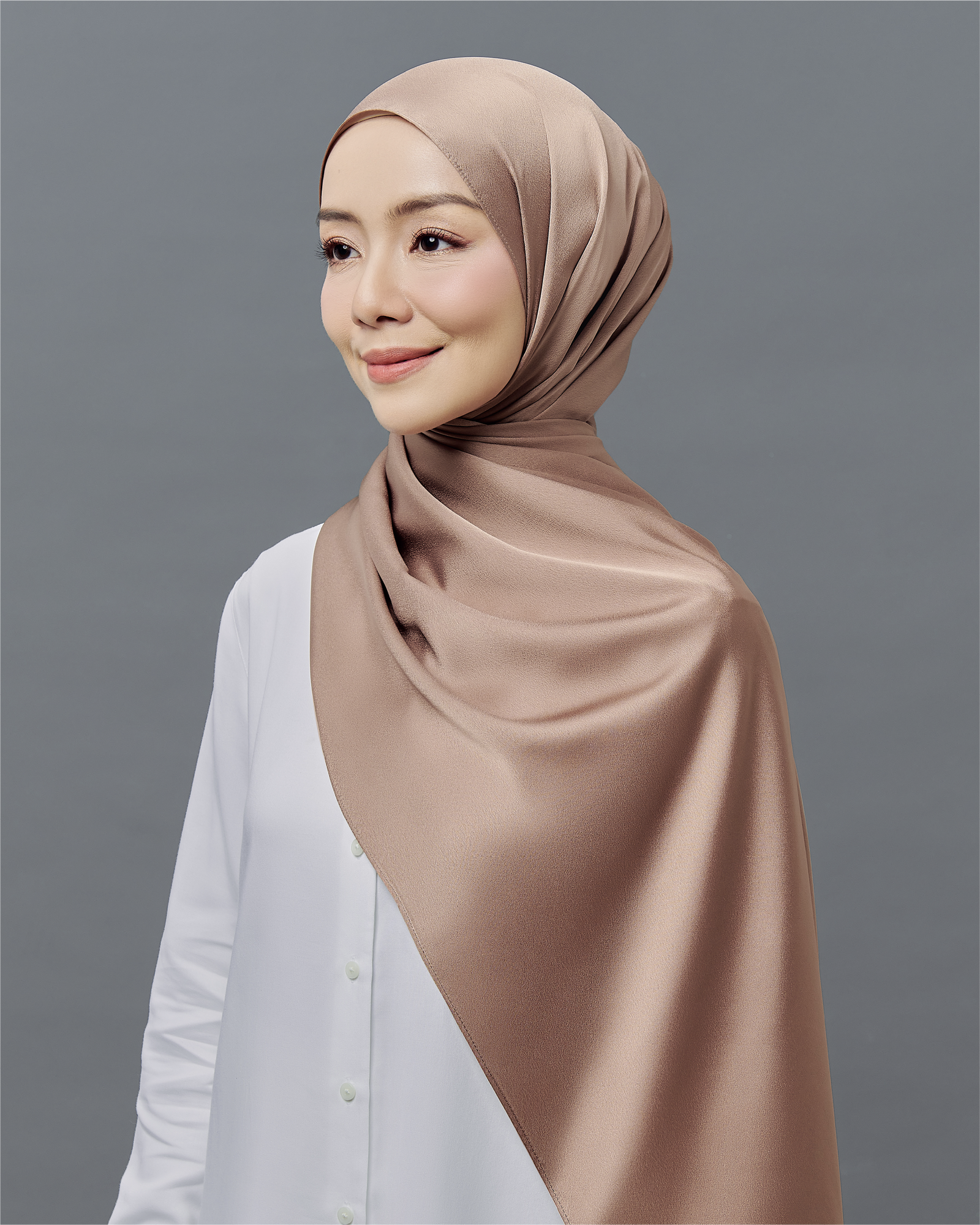 MF Matte Satin Shawl - Brown