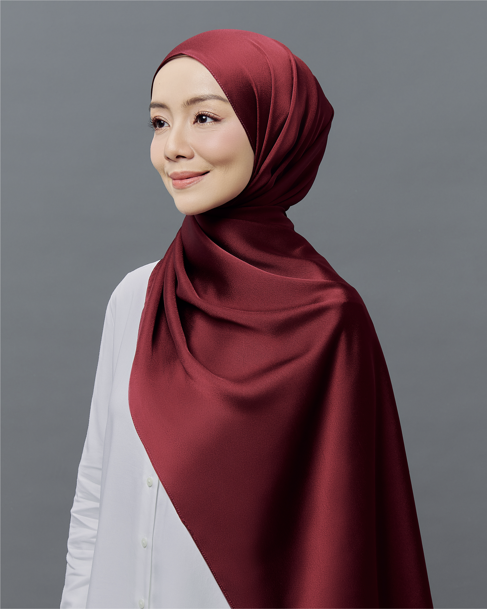 MF Matte Satin Shawl - Burgundy