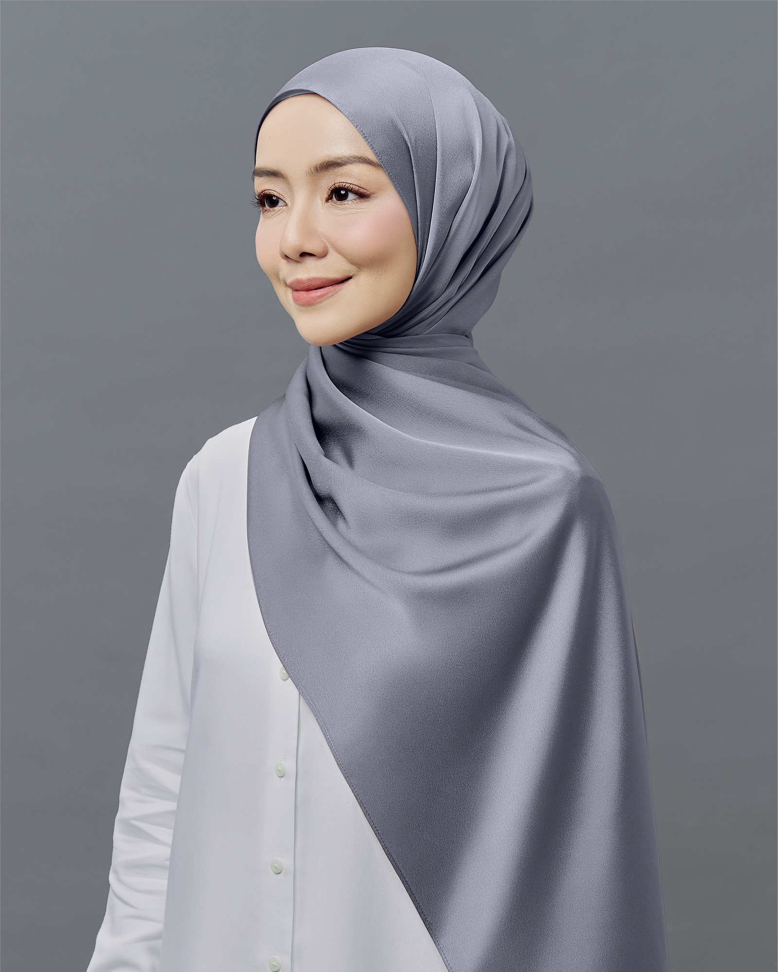 MF Matte Satin Shawl - Dark Grey