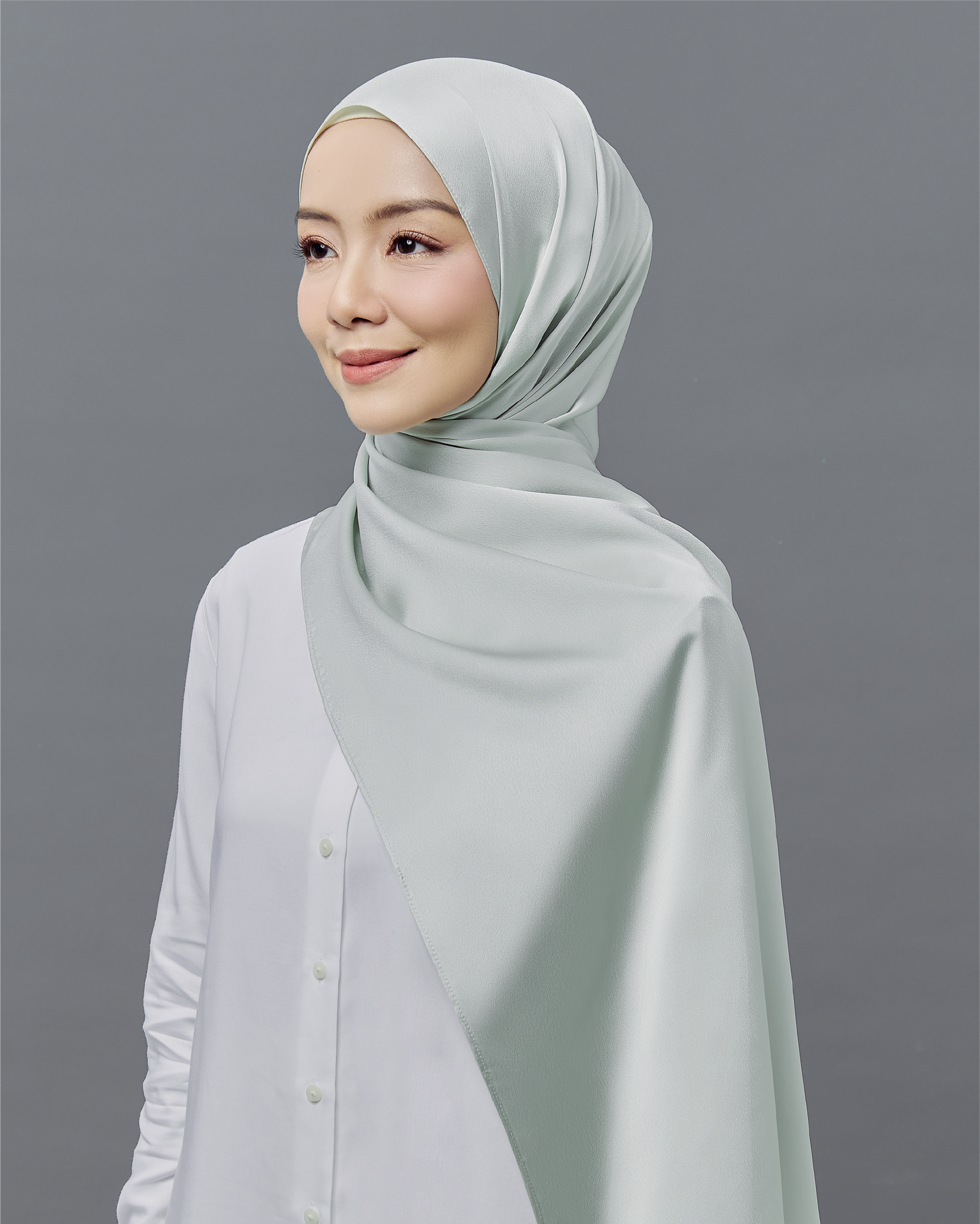 MF Matte Satin Shawl - Mint