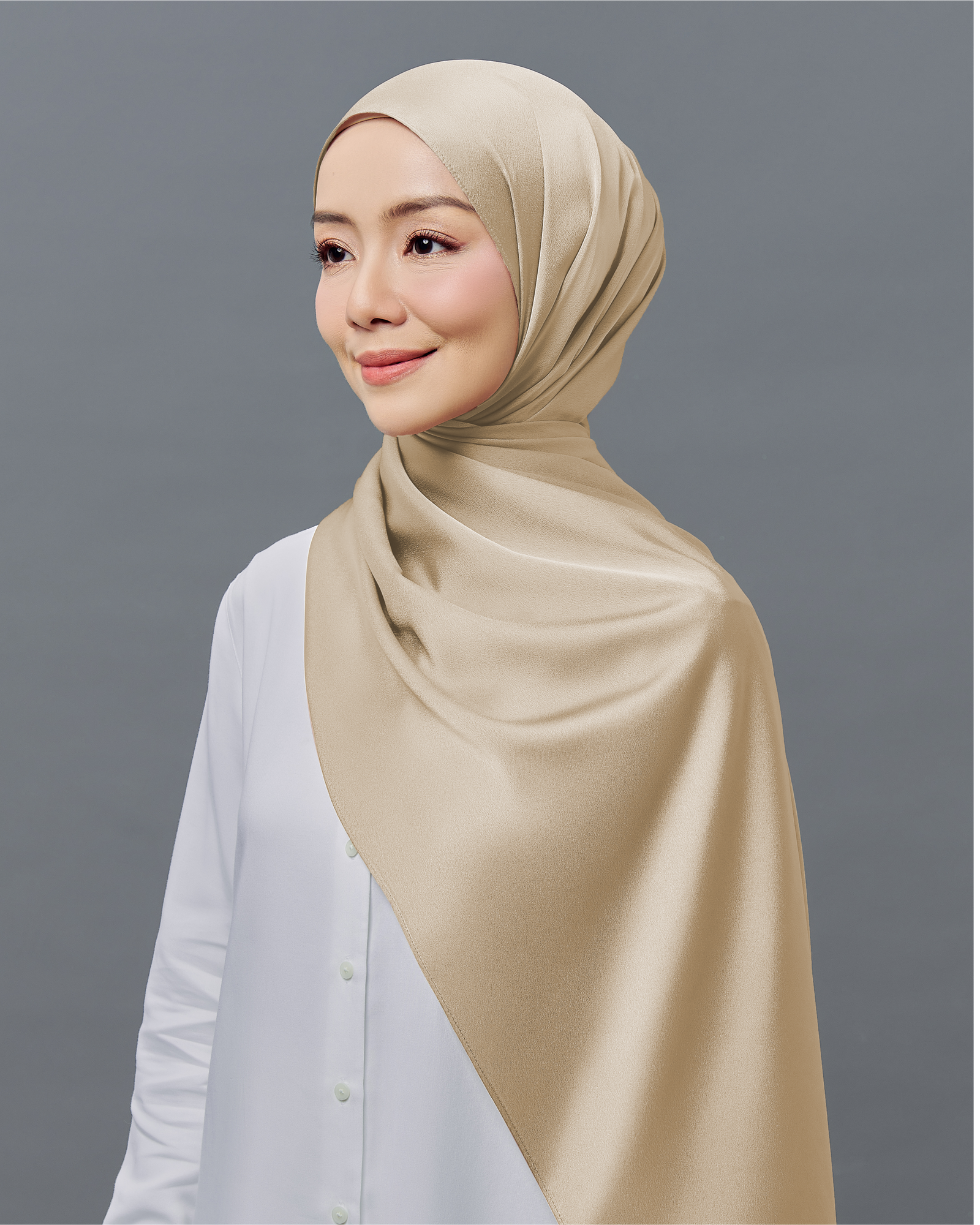 MF Matte Satin Shawl - Sand