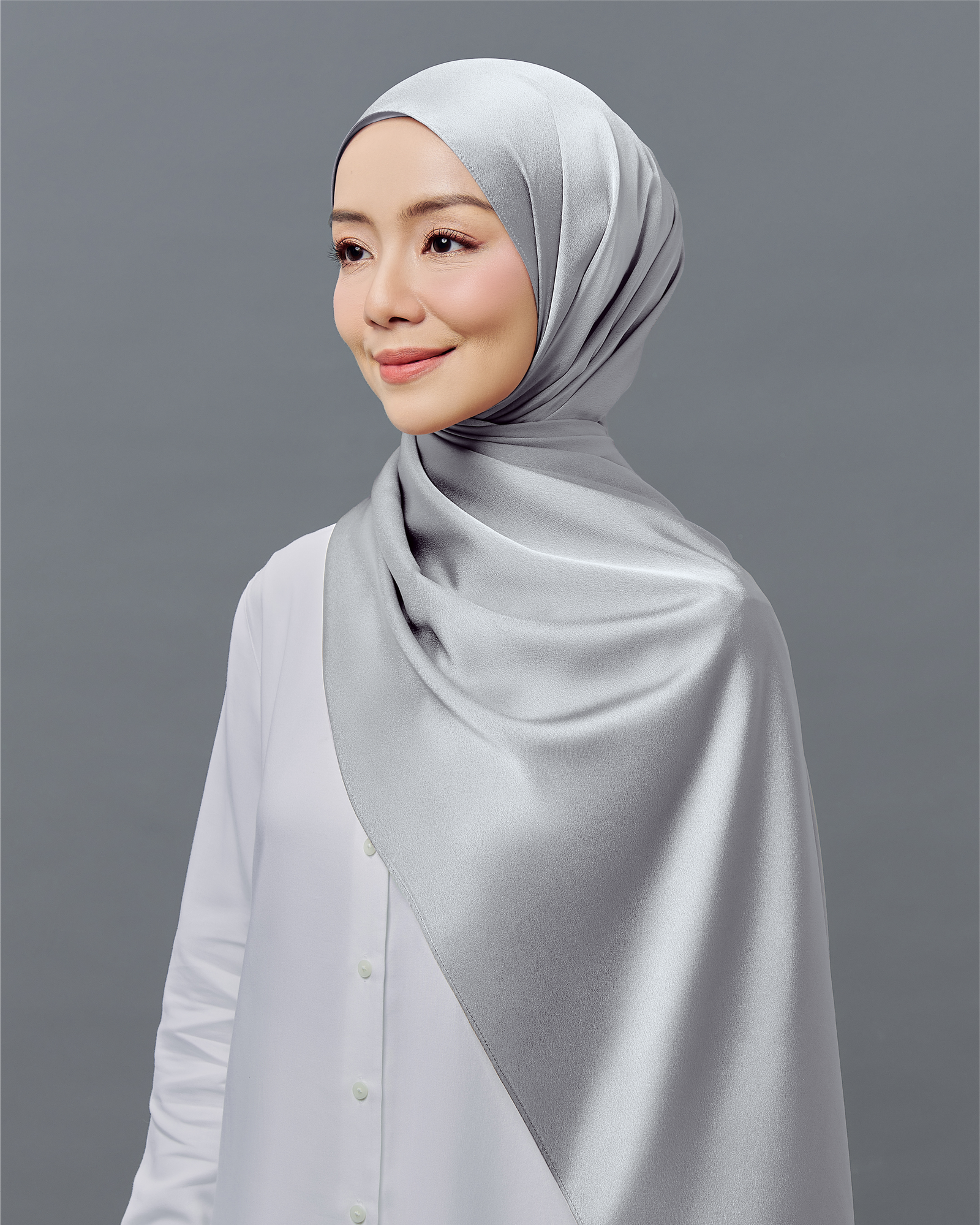 MF Matte Satin Shawl - Silver