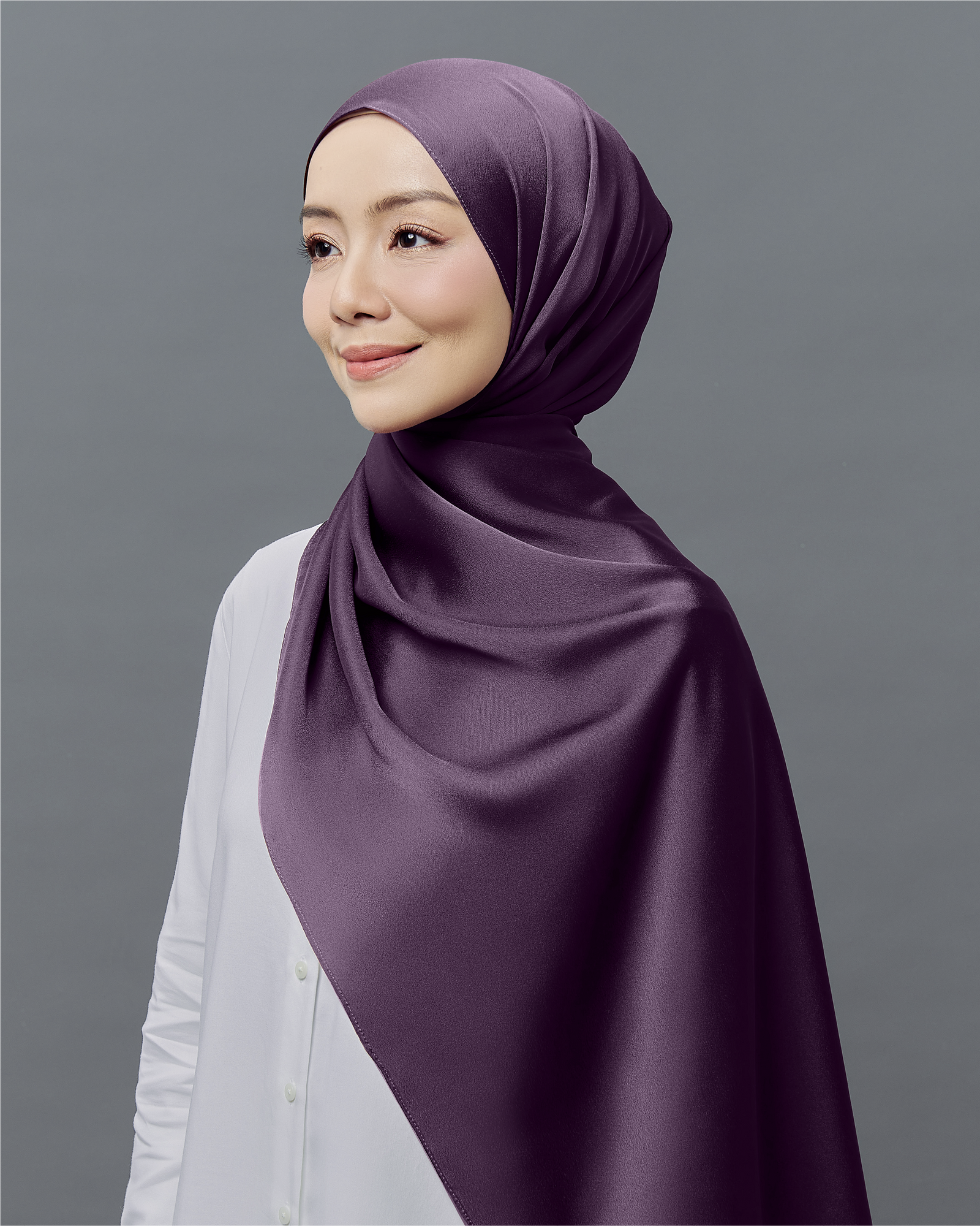 MF Matte Satin Shawl - Violet