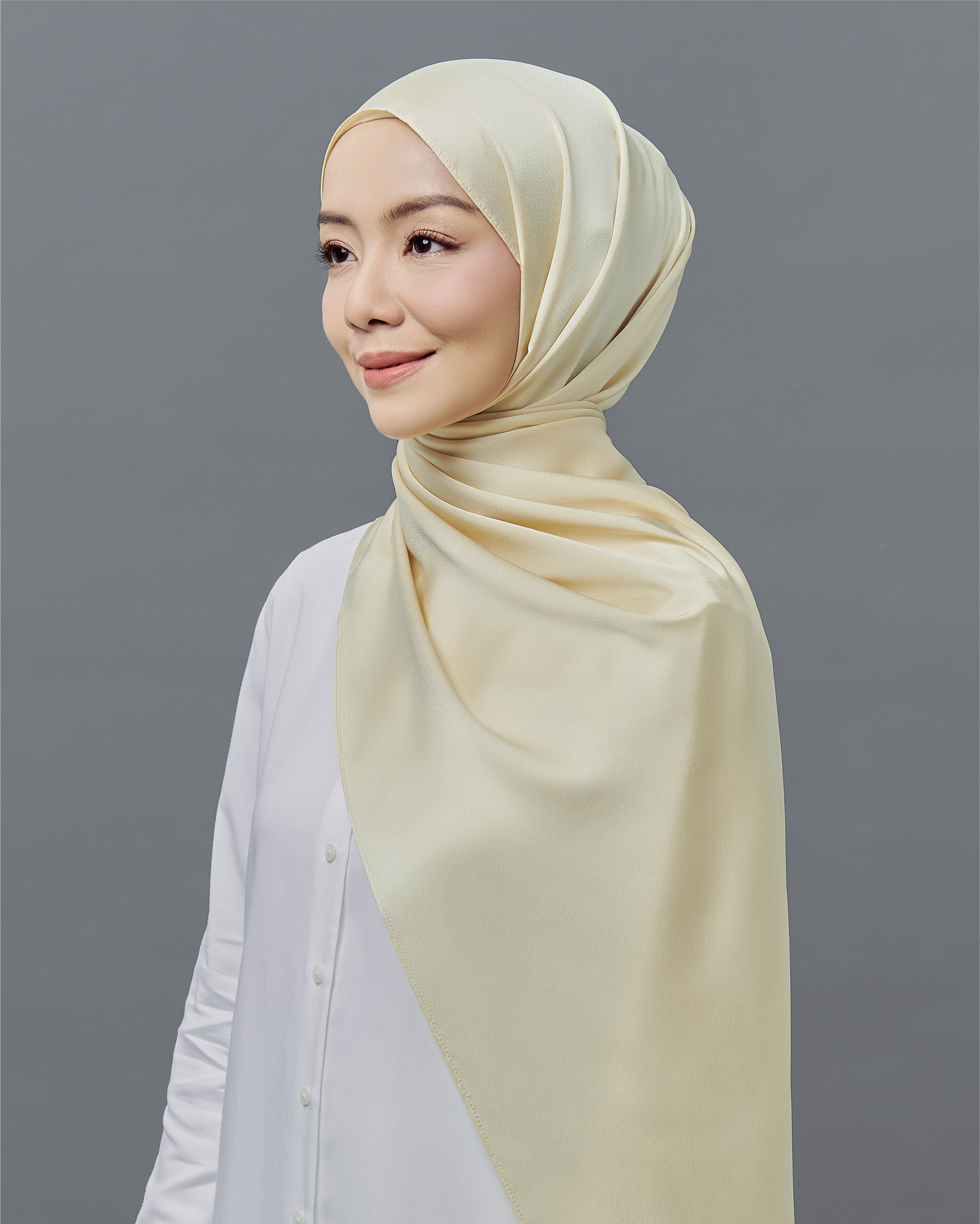 MF Matte Satin Shawl - Yellow