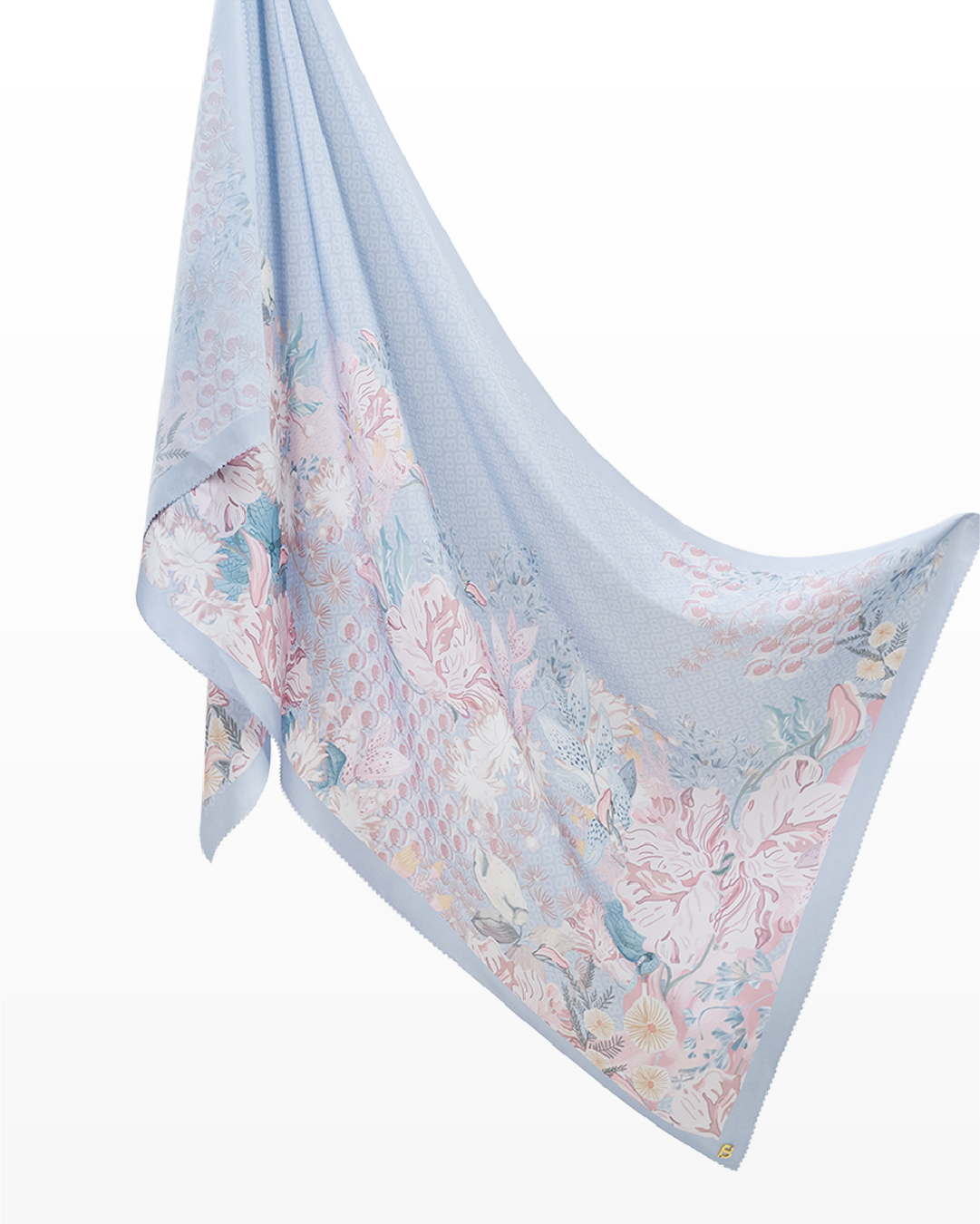 The Gardenia Satin Shawl - Hydrangea
