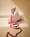 Petite Bow Satin Shawl - Baby Pink