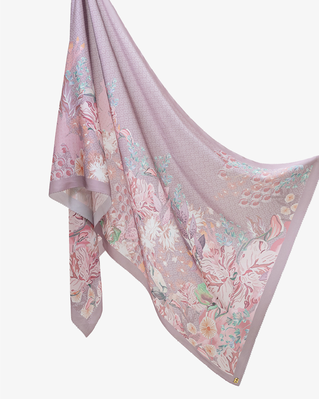 The Gardenia Satin Shawl - Lavender