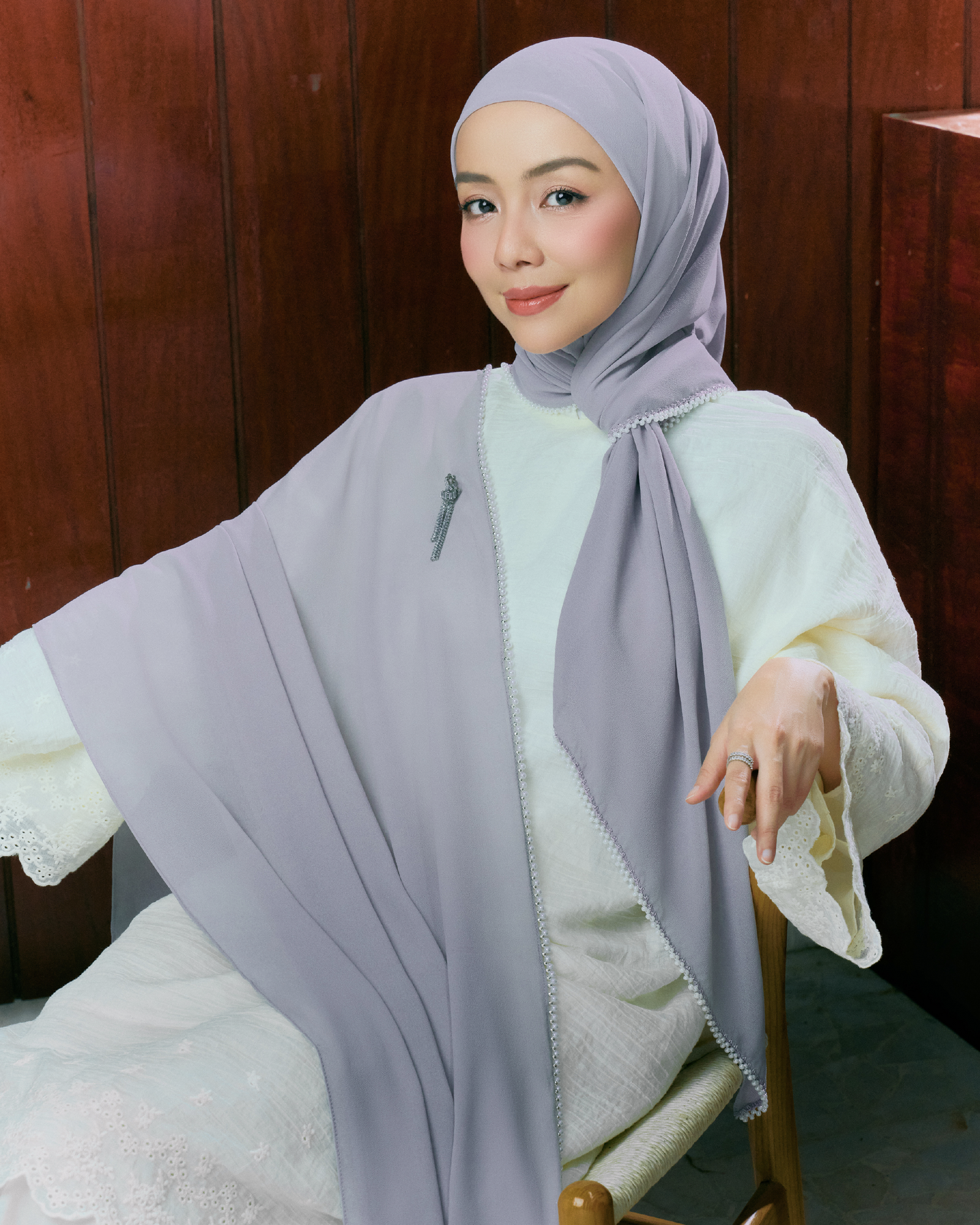 Suri Beaded Square - Dusty Purple