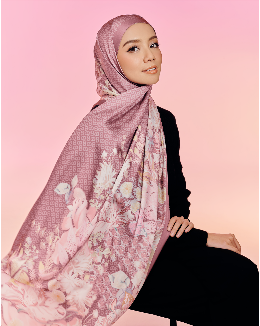 The Gardenia Satin Shawl - Lotus