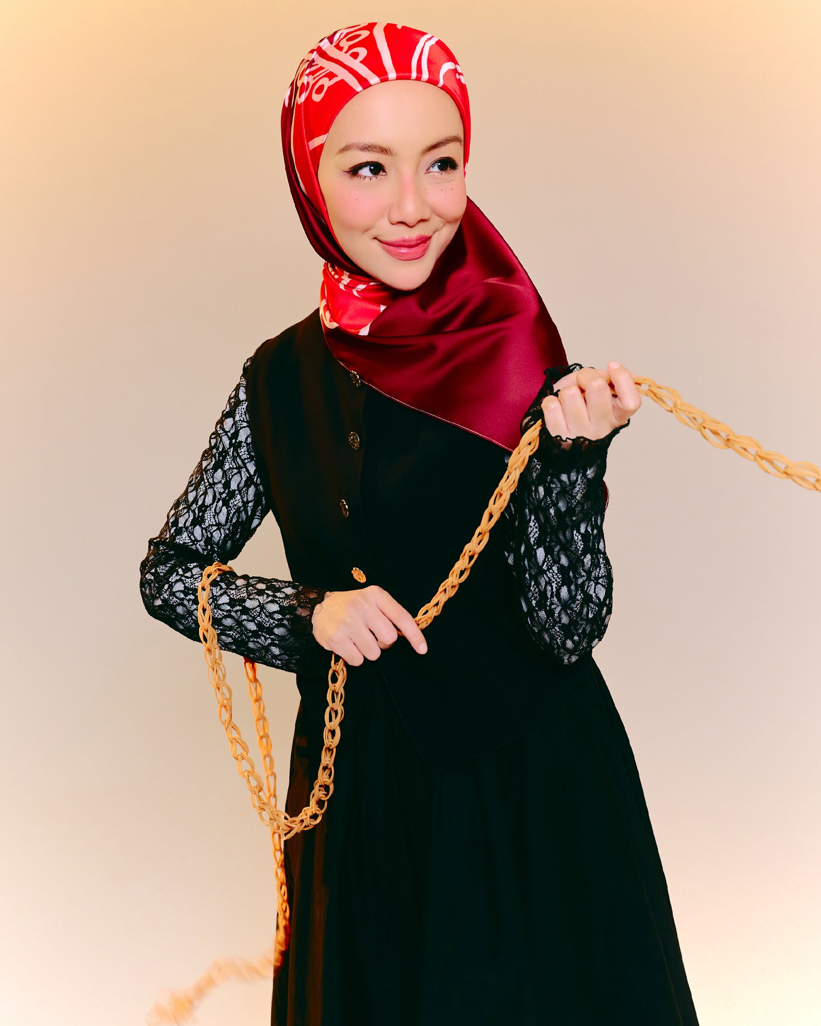 Semarak Satin Square - Merah