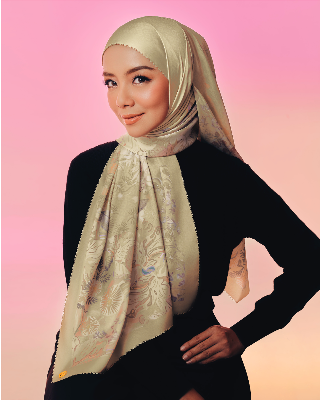 The Gardenia Satin Shawl - Magnolia