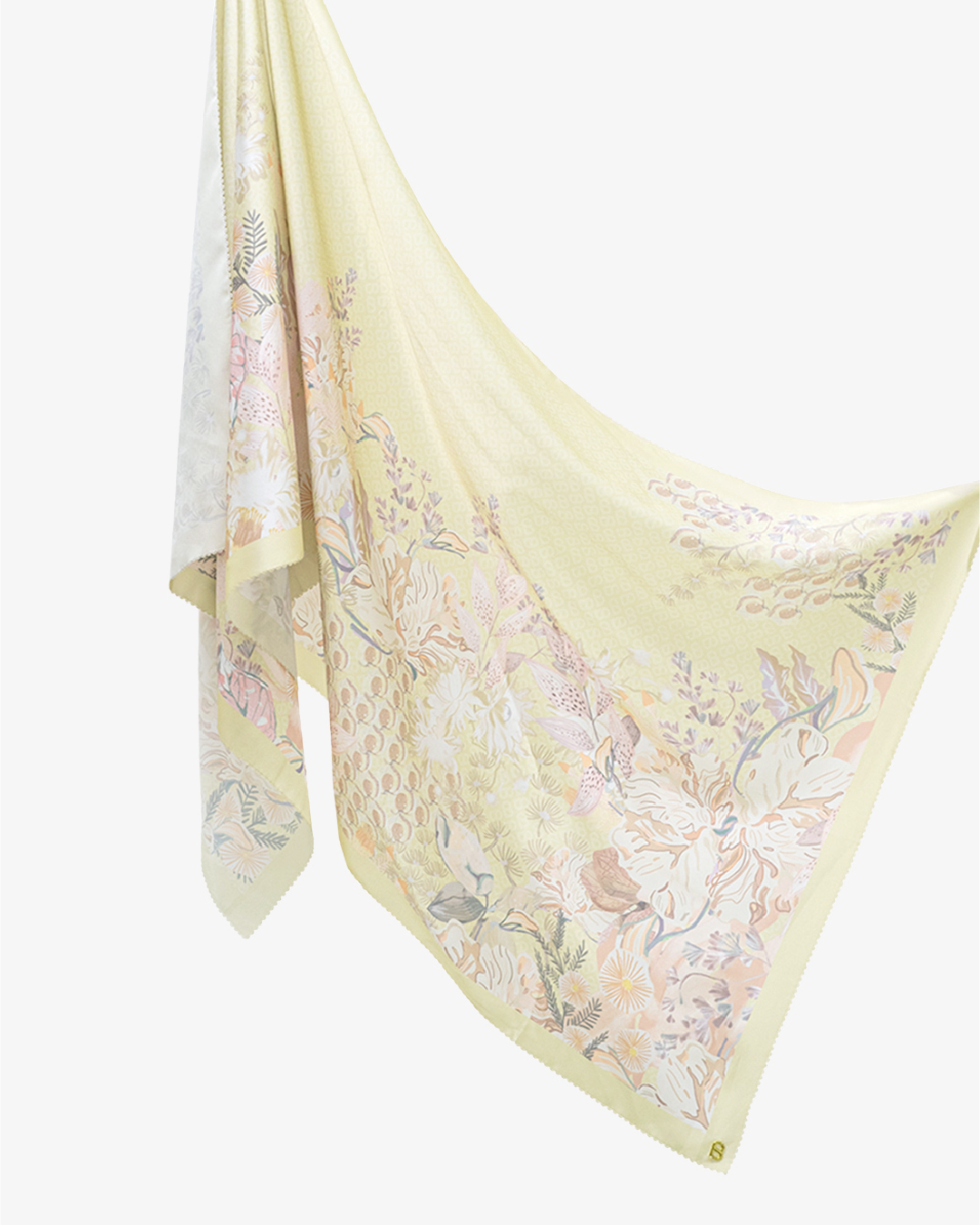 The Gardenia Satin Shawl - Magnolia