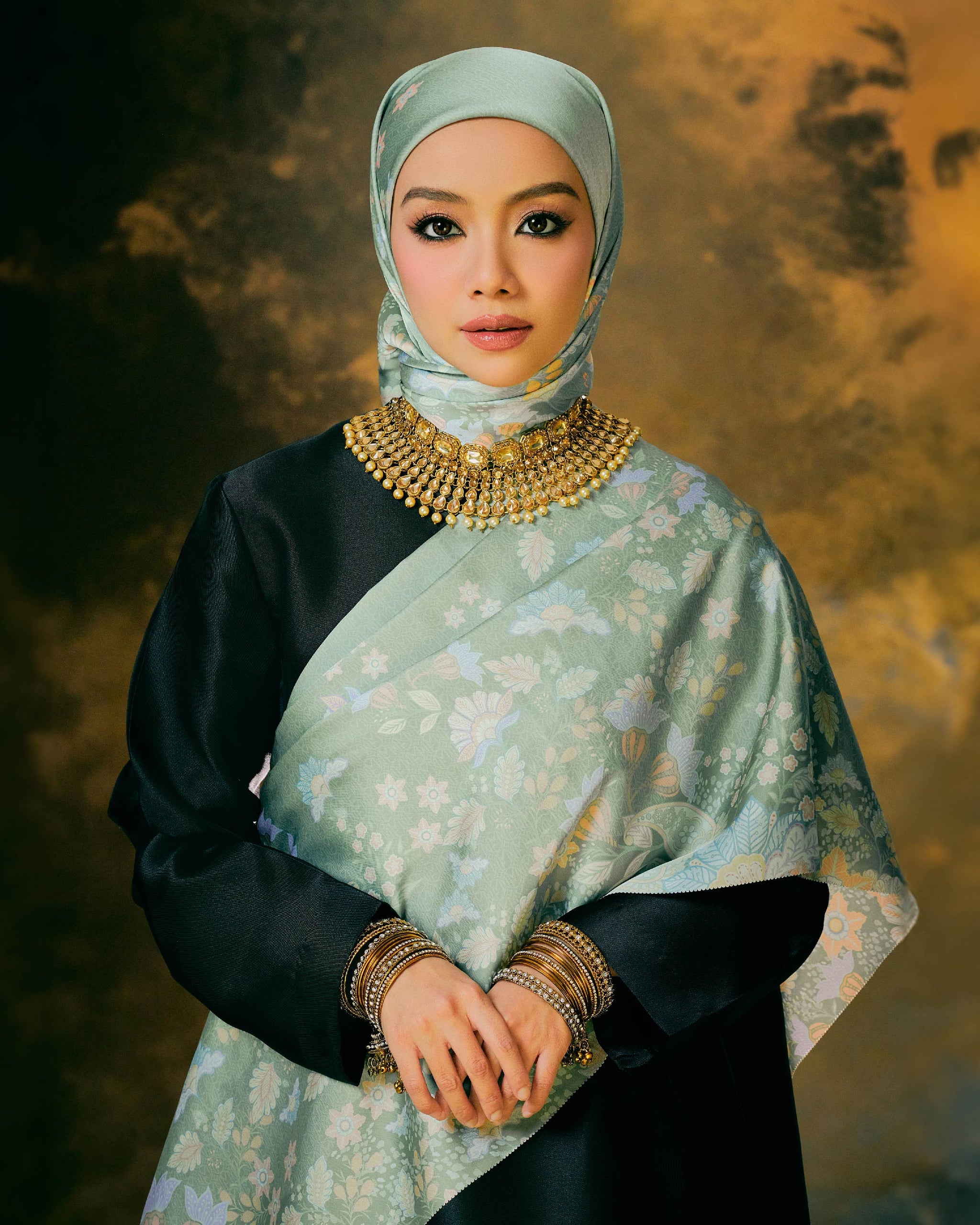 Mastani Satin Square Sea Grass Mira Filzah