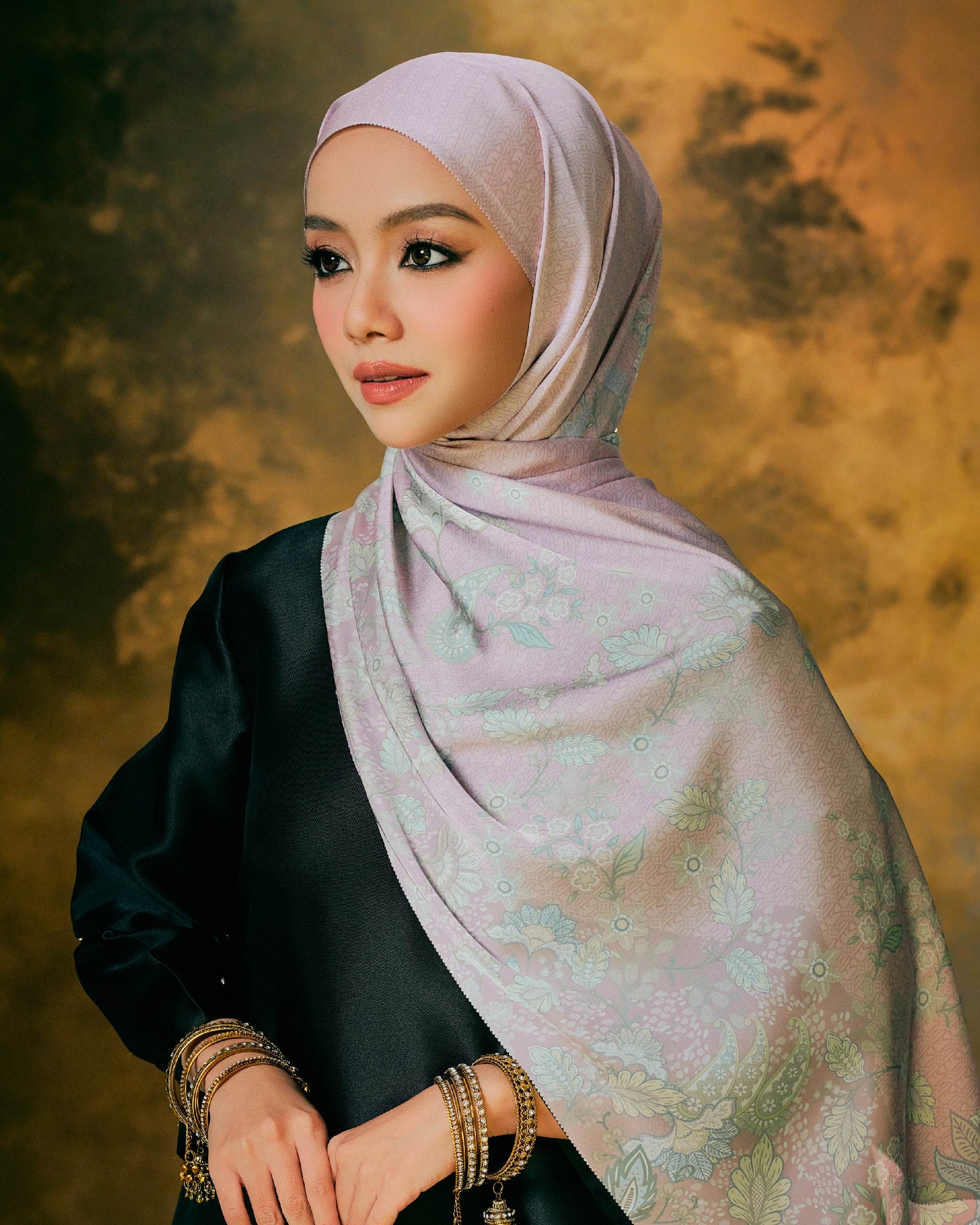 Mastani Satin Shawl - Lilas