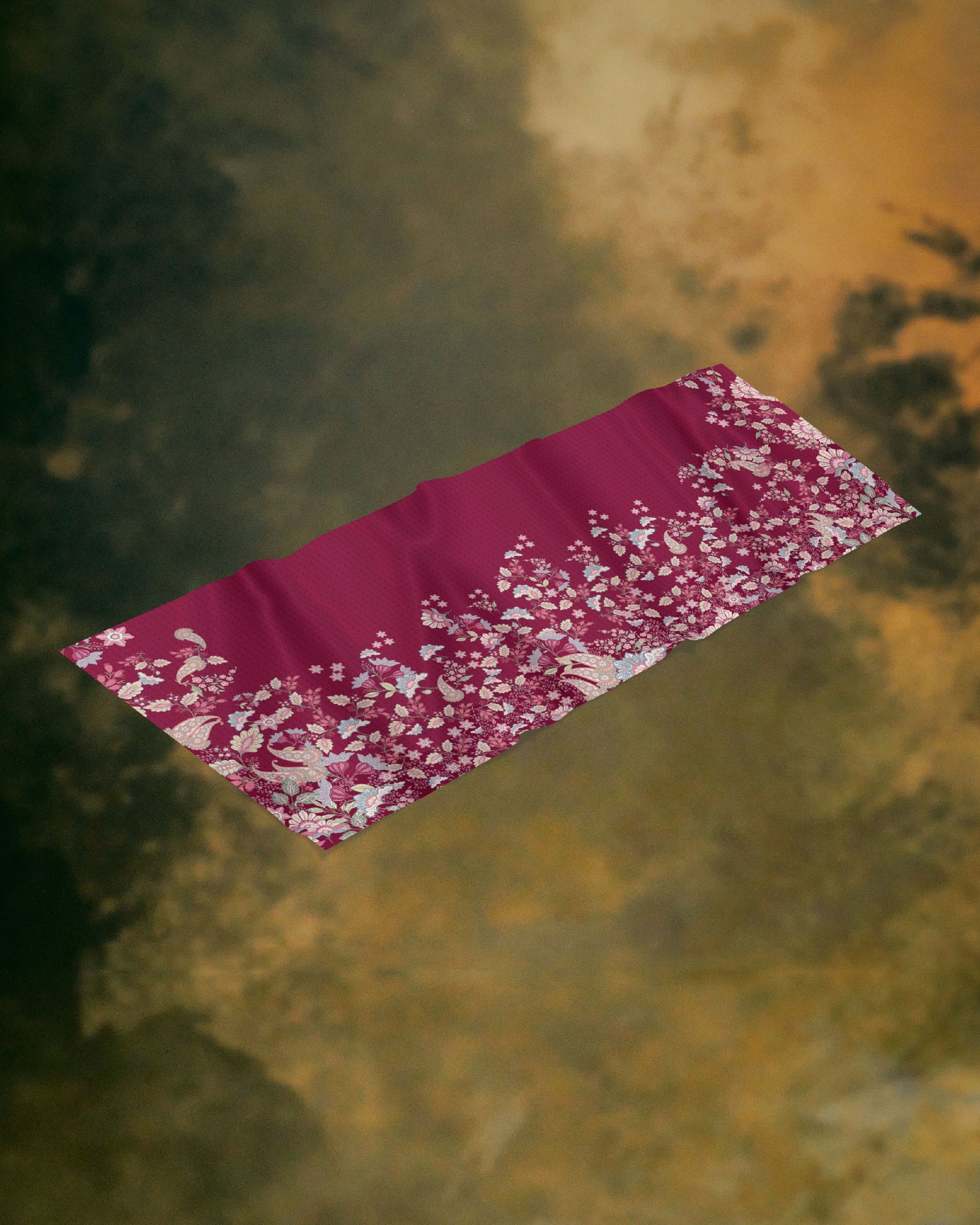 Mastani Satin Shawl - Red Rose