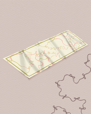 Petite Bow Satin Shawl - Olive Green