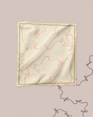 Petite Bow Satin Square - Olive Green