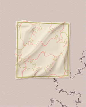 Petite Bow Satin Square - Olive Green