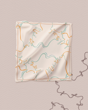 Petite Bow Satin Square - Orange