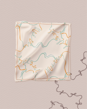Petite Bow Satin Square - Orange