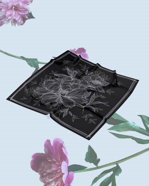 Peony Square - Black