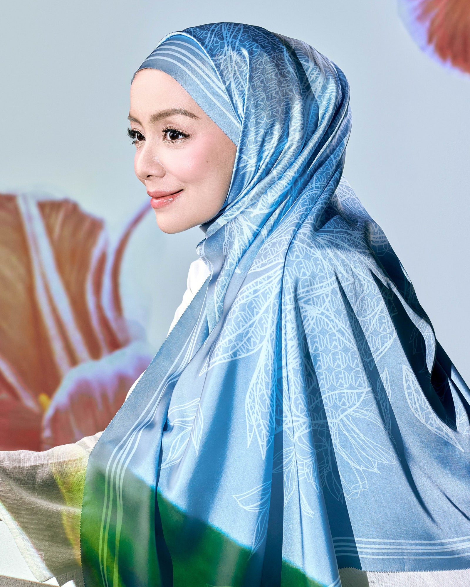 Peony Square - Dusk Blue