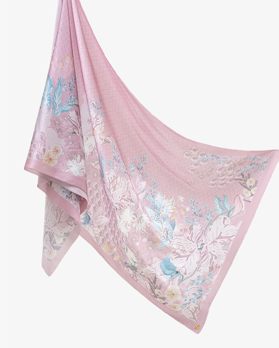 The Gardenia Satin Shawl - Peony