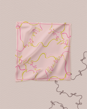 Petite Bow Satin Square - Pink